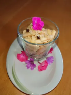 Apfelsalat mit Mandeln- Rosinen- Zimt, Kräuterhoch³ Wildpflanzenschule im Chiemgau