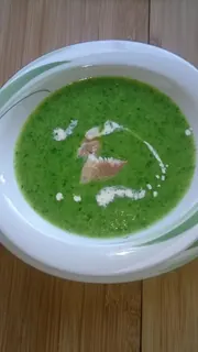 Bärlauchsüppchen mit Räucherforelle, Kräuterhoch³ Wildpflanzenschule im Chiemgau