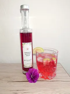 Hibiskus-Gin-Cocktail, Kräuterhoch³ Wildpflanzenschule im Chiemgau
