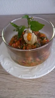 Salsa mit Franzosenkraut, Physalis und Chili, Kräuterhoch³ Wildpflanzenschule im Chiemgau
