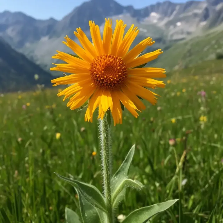 Arnika (Arnica montana) mit orangegelber Blüte auf einer Bergwiese