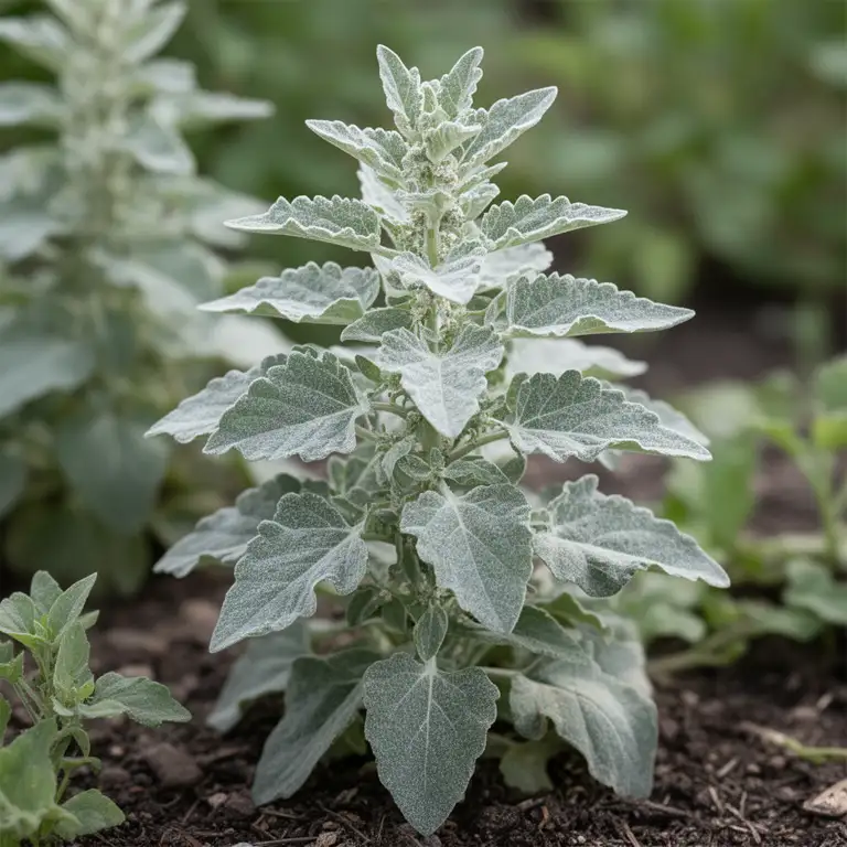 Weißer Gänsefuß (Chenopodium album) mit mehlig bereiften Blättern