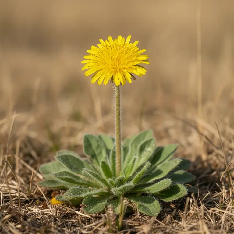 Kleines Habichtskraut (Hieracium pilosella) mit zitronengelber Blüte