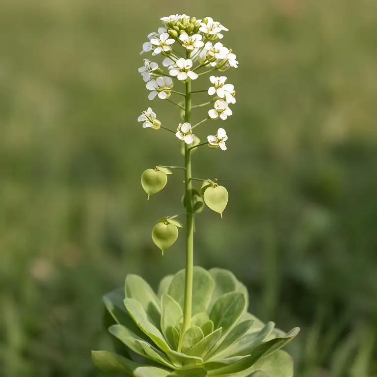 Hirtentäschel (Capsella bursa-pastoris) mit herzförmigen Schötchen