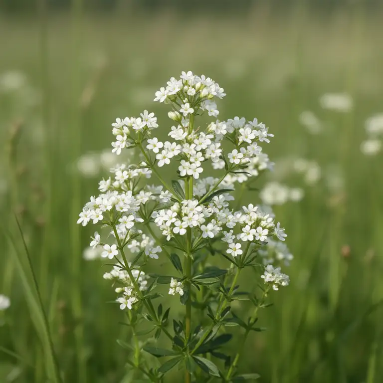 Wiesenlabkraut (Galium mollugo) mit zarten weißen Blütenschleiern